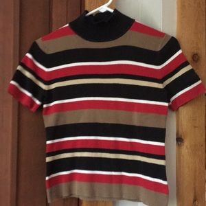 Mock neck short sleeved sweater